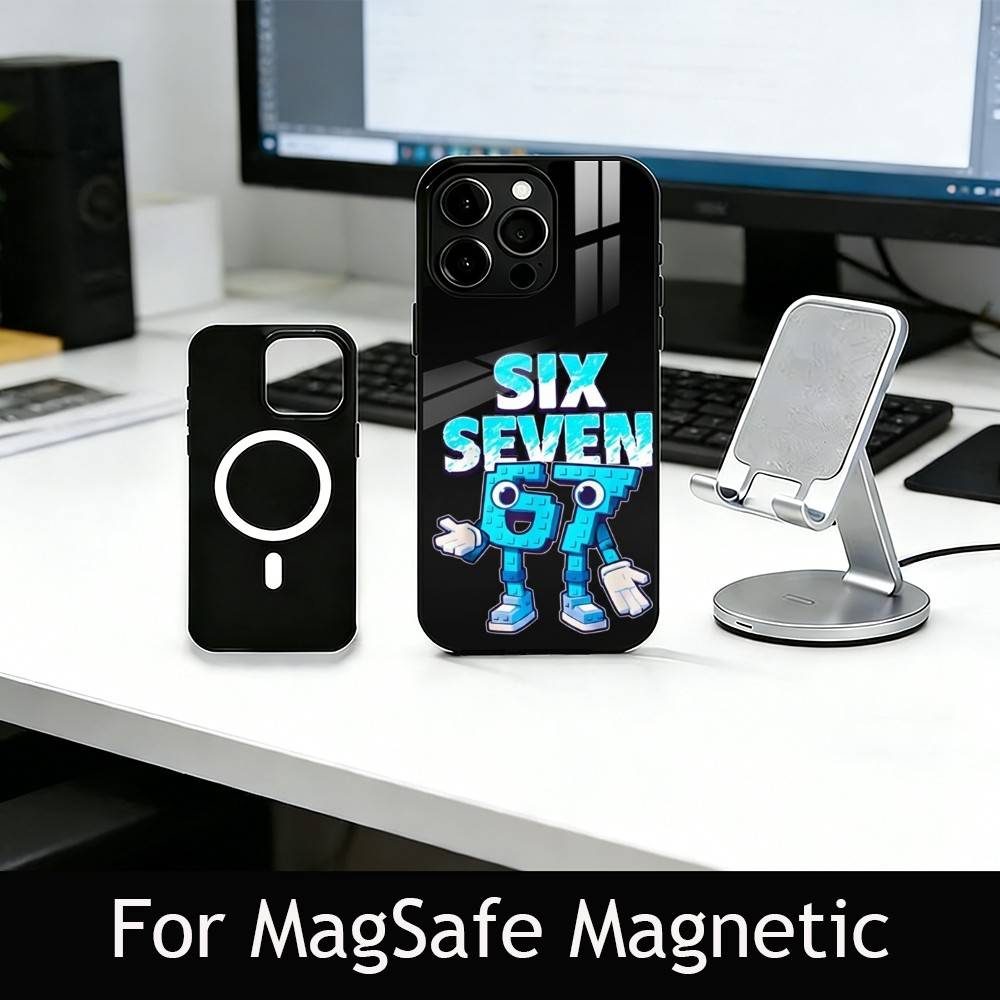 S-Six S-Seven 67 SS Phone Case For iPhone17,16,15,14,13,12,11 Plus,Pro Magnetic For Magsafe Wireless Charging