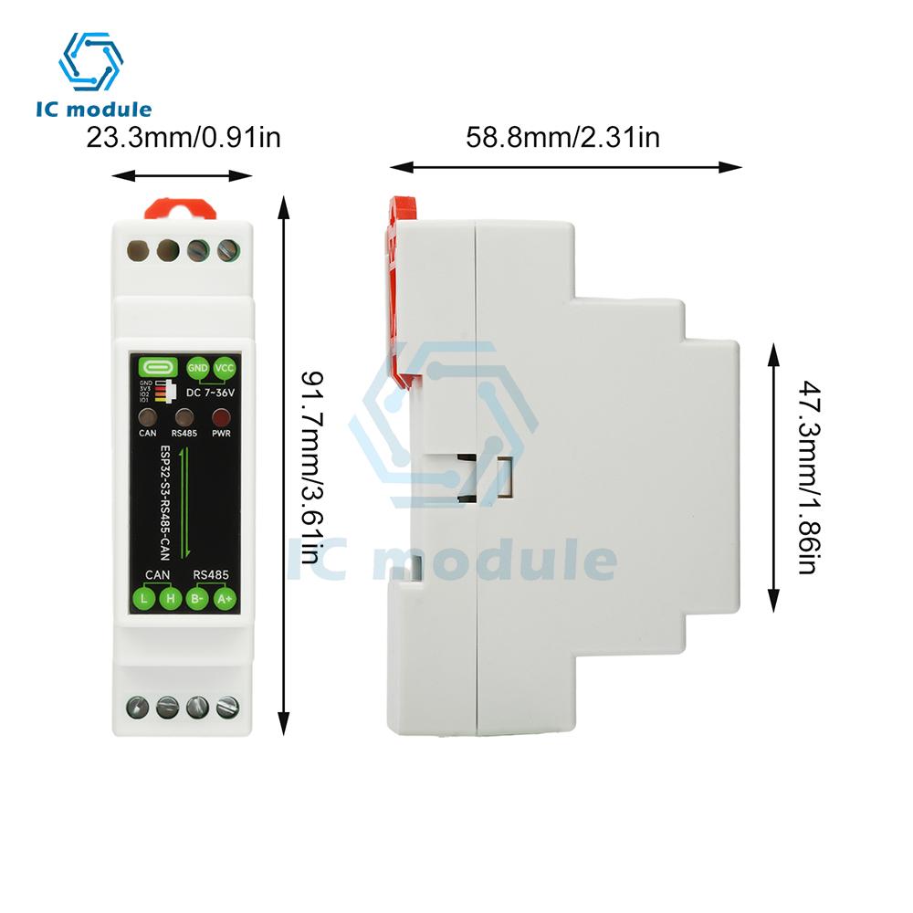 ESP32-S3 RS485/CAN Industrielle Steuerplatine 1-Kanal-Relais mit WiFi Bluetooth & Typ-C-Schnittstelle
