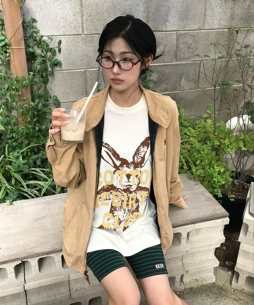 COTTONREBIRTHCLUB Rabbit Raglan T-Shirt (Cream)
