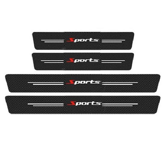 Car Trunk Door Scuff Plate Sill Cover Panel Protector Carbon Fiber Look Stickers