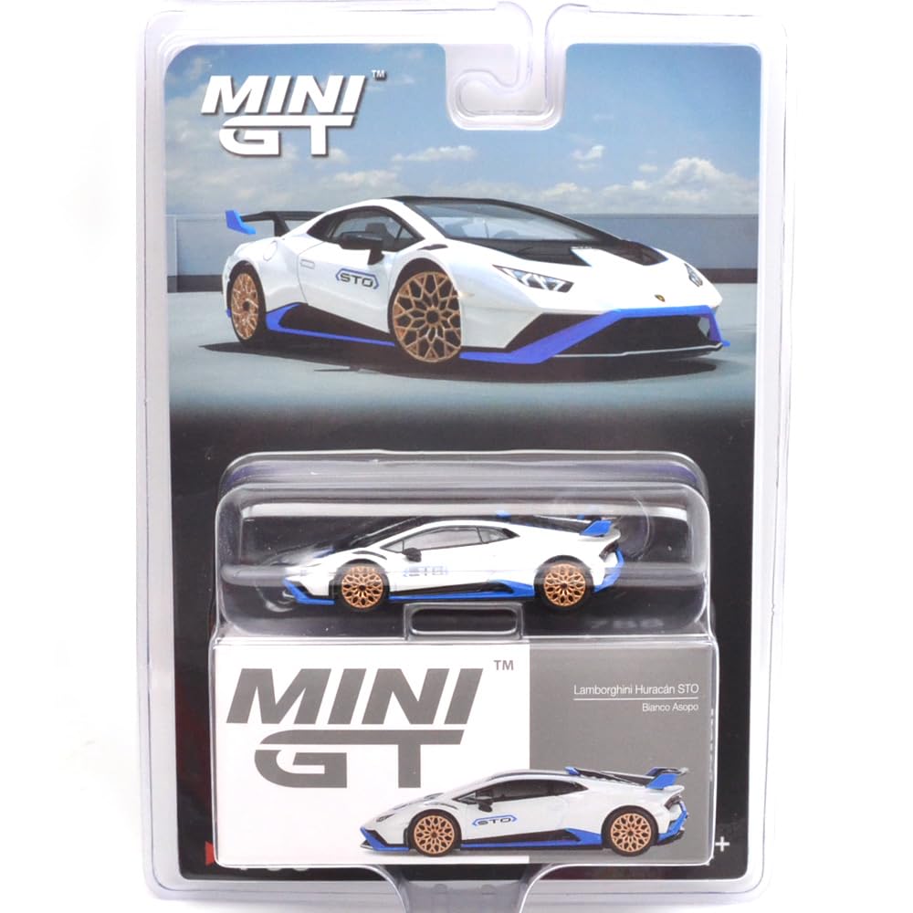 MINI GT Scale MiJo TOYS LAMBORGHINI HURACAN STO USA MiJo Exclusive Lamborghini Huracan STO Bianco Asopo 164 - (BIANCO ASOPO) - (White) MGT00788-BL