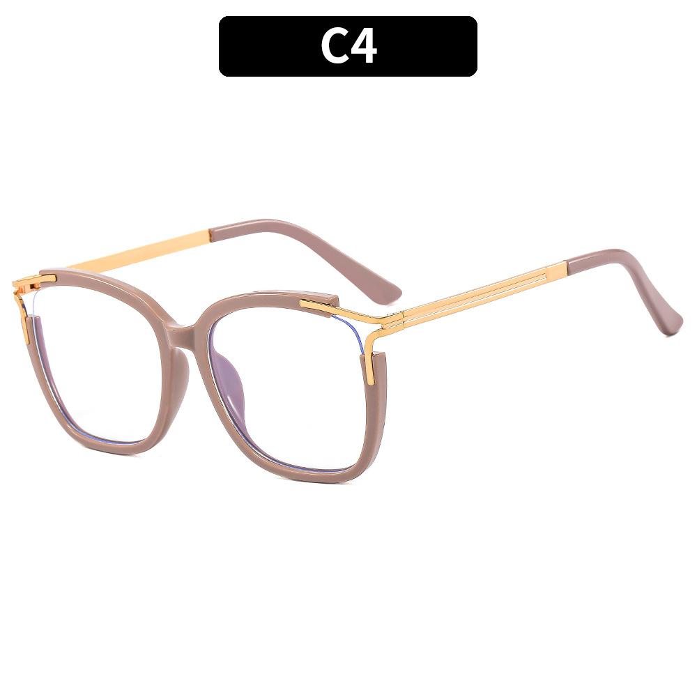 New Large Square Frame Anti Blue Light Flat Mirror Women Ultra Light TR90 Material Optical Glasses Frame Computer Goggles