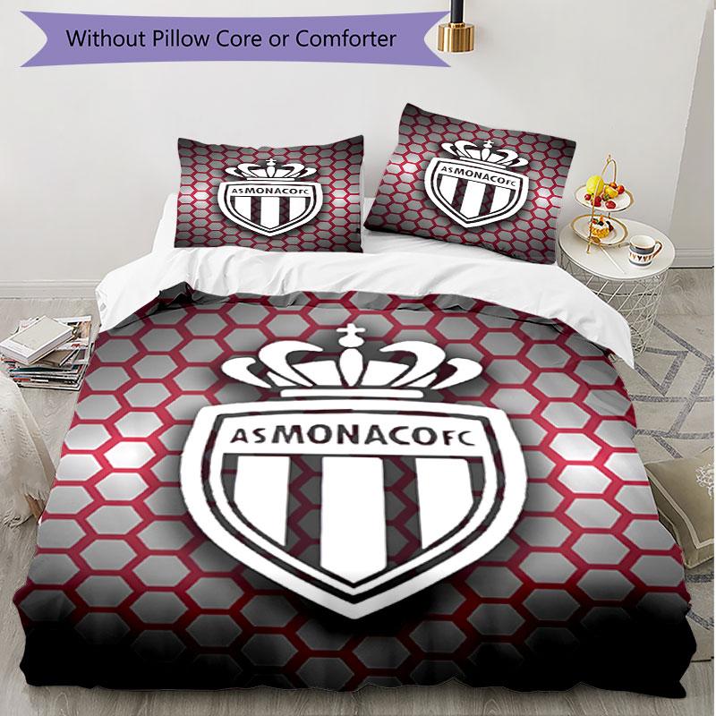 3pcs Duvet Cover Set (1*Duvet Cover + 2*Pillowcase, Without Core), AS Monaco Print Soft All‑Season Bedding Set, Home Bedroom Decor Gift