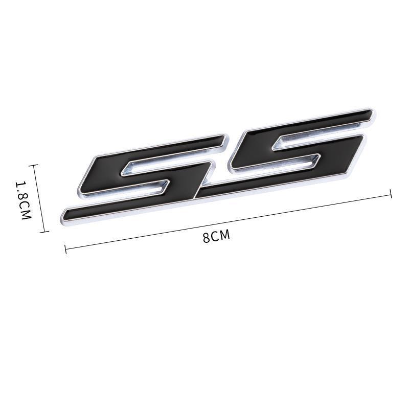 3D Metal Silver Black Red Logo SS Emblem Car Trunk Decal For Chevrolet Camaro Bumblebee SS Stikcer Accessories