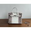 Kazilan color-blocking inseam version of crocodile pattern high-end hand-held platinum bag women's cross-border fashion versatile women's bag