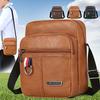Business Unifarbene PU-Leder Herren Umhängetasche Lässige Wasserdichte Kaffee Braun Schwarz Männliche Schulter Umhängetasche Handy Tasche