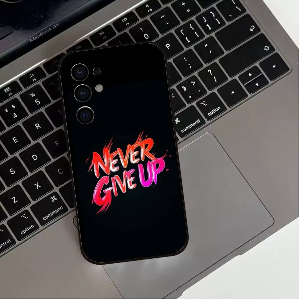 Confidence never give up Phone Case For Samsung S25,S24,S21,S22,S23,S30,Ultra,S20,Plus,Fe,Lite,Note,10,Black Cover