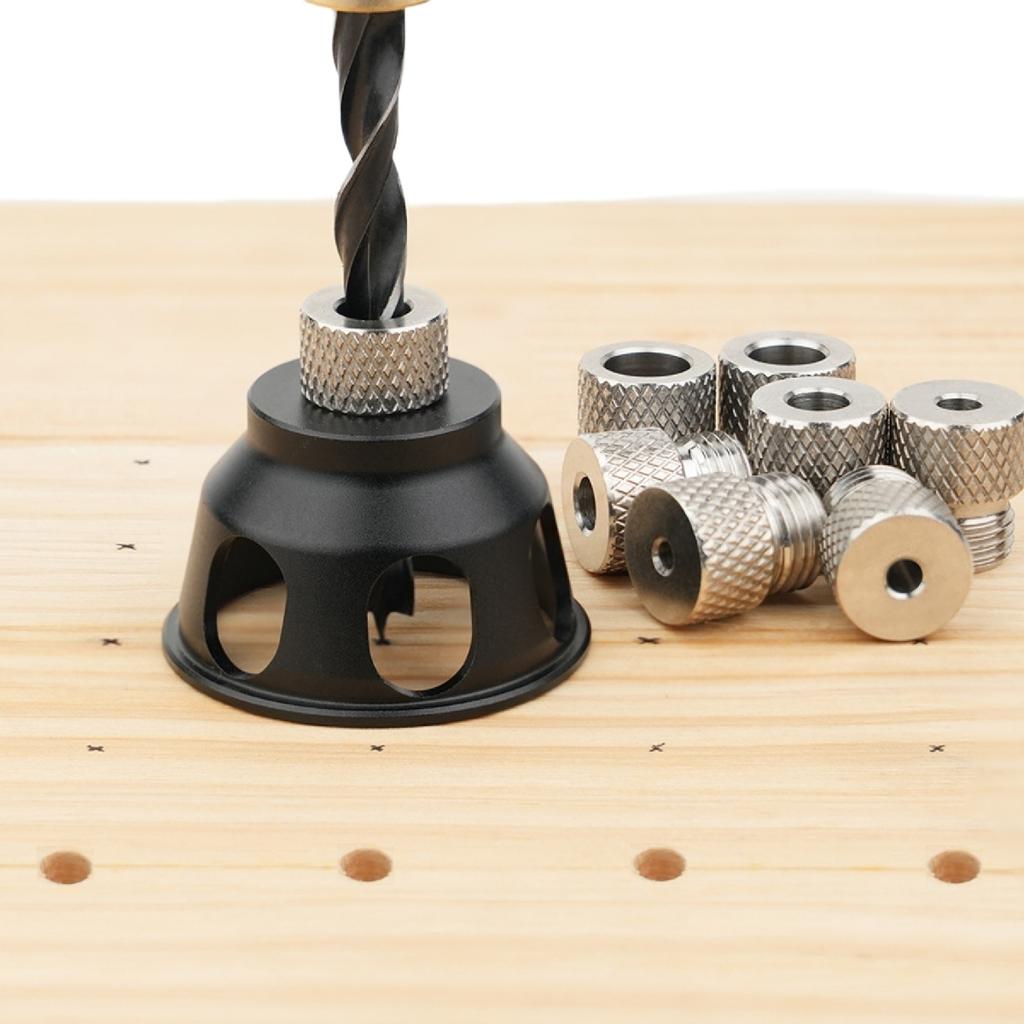 Replaceable Vertical Drill Guide Doweling Jig Kit Drill Positioning Aluminum Alloy Pocket Hole Jig Straight Angle Guide Locator