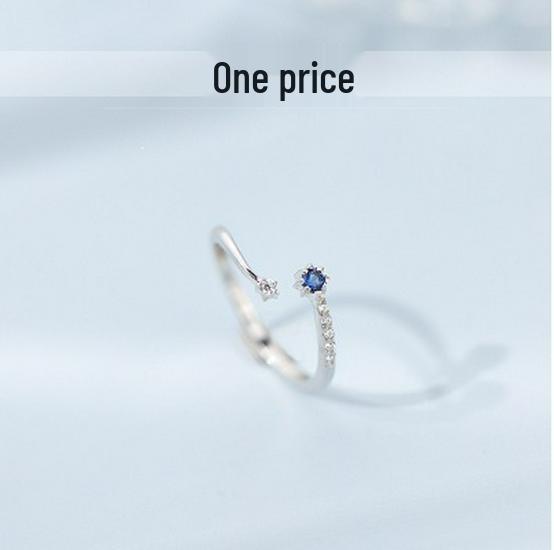 925 Sterling Silver Adjustable Star Moon Ring: Creative, Fresh, Cool Style for Women and Best Friends
