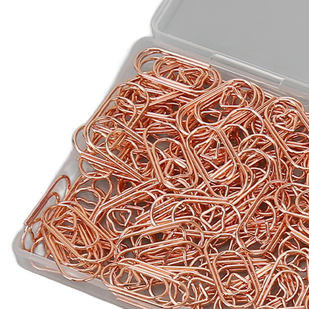 300pcs Electroplated Finish Rose Gold Paper Clips Anti Slip Design Decorative Paperclips  DIY Crafts
