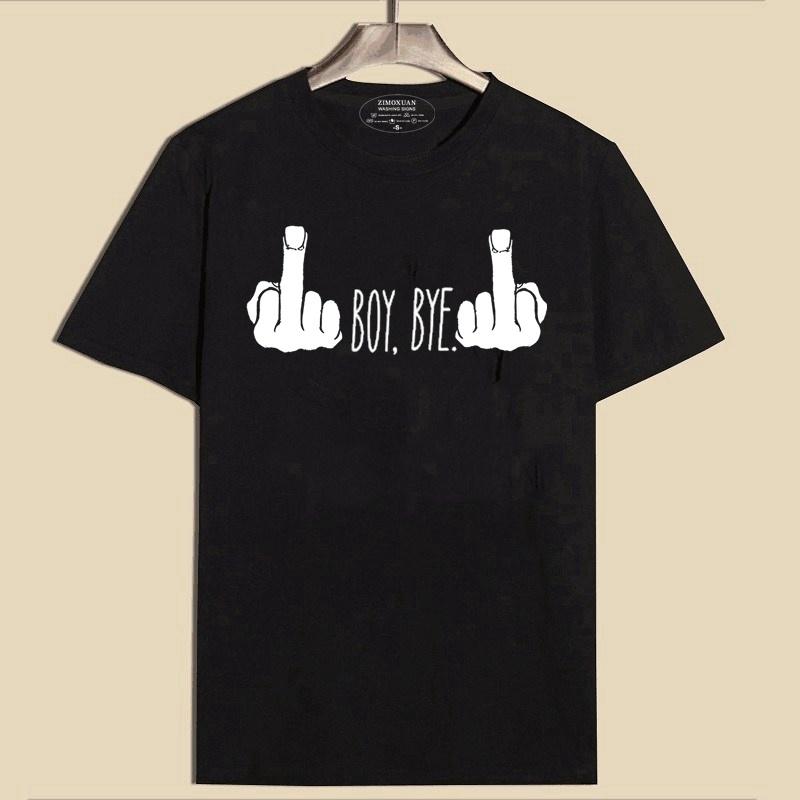 ZIMOXUAN Modă de vară Tricou cu imprimeu "BOY.BYE" Femei Tricou Harajuku Bumbac Topuri casual