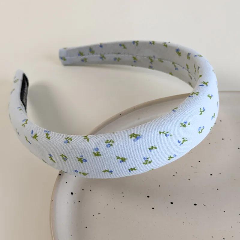 

Женский Ретро Элегантный Обруч для Волос Синий Цветочный Цветы Широкие Повязки на Голову Девушка Сладкий Милый Ободок для Волос Женская Мода Вечеринка Аксессуары для Волос