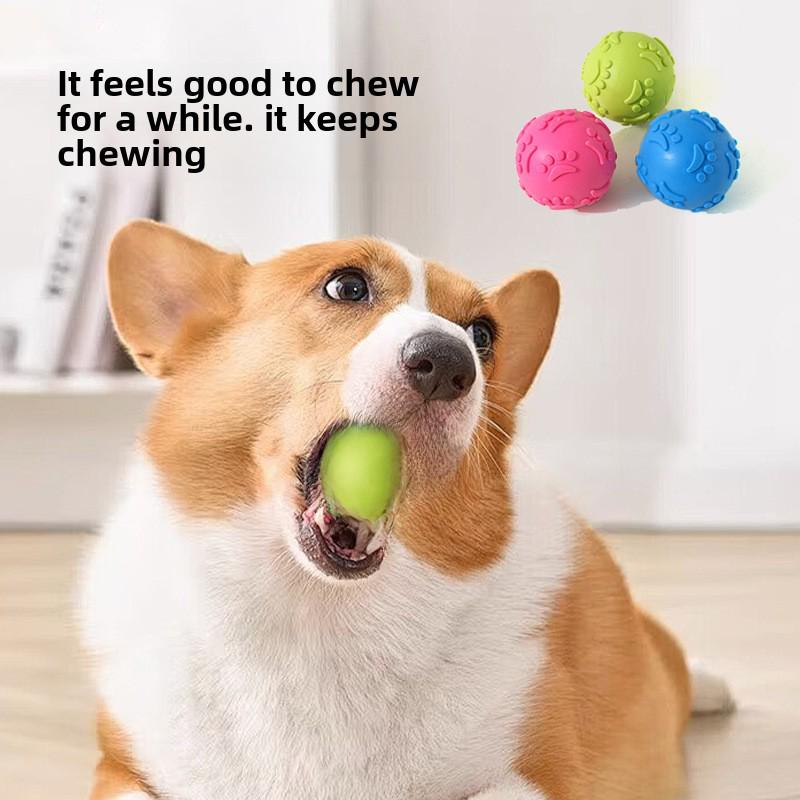 Pet Toy: Durable Footprint Ball for Dogs - Bite-Resistant, Chew-Friendly, Squeaky Toy