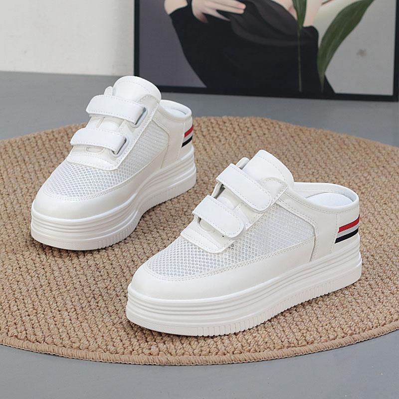 Fashion 7CM Women Summer Air Mesh Chunky Sneakers Sandals Platform Wedge Flats Sandals Slides Shoes Mules Shoes Women Breathable