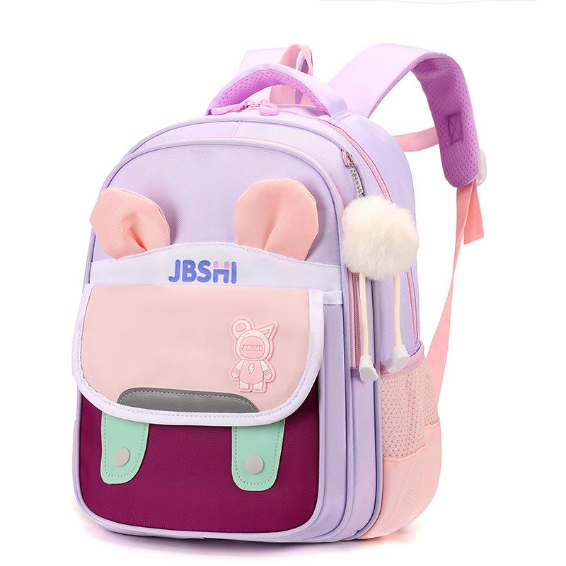 Children's school bag new cute boys and girls lightweight weight weight backpack contrasting color primary school students large-capacity backpack