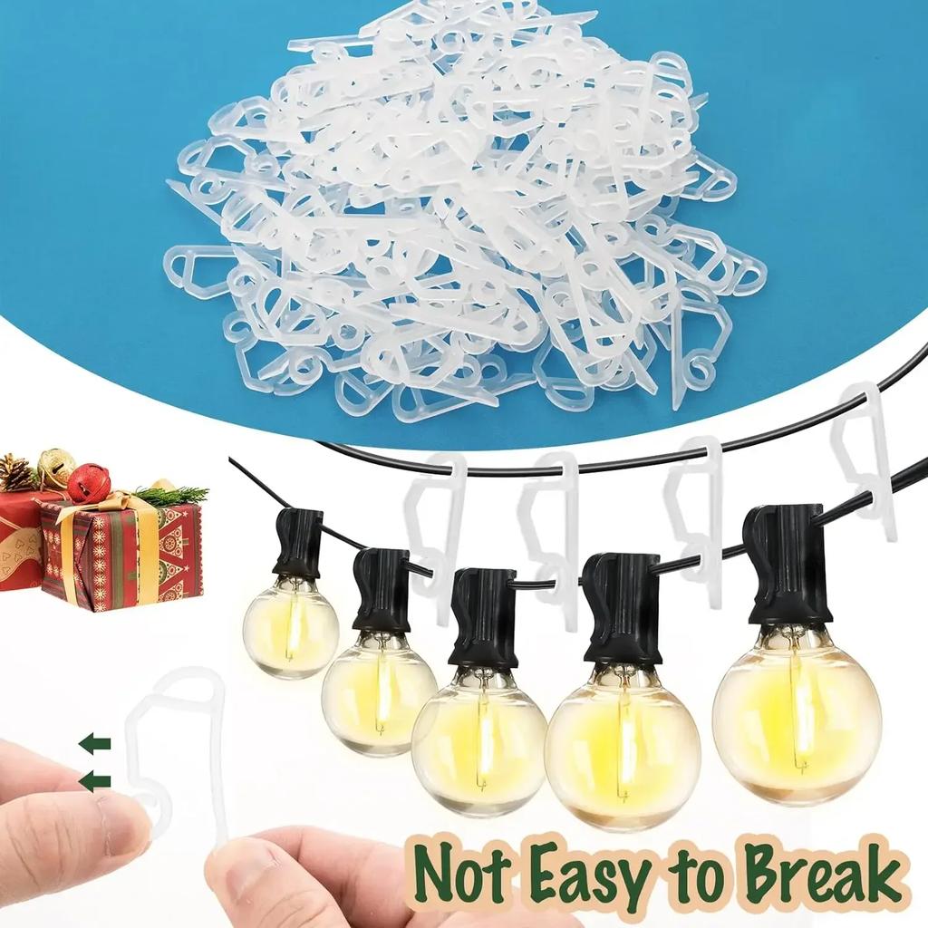 20pcs Gutter Hooks Plastic Gutter Clips Holiday Hanging Clips for Christmas Decoration Cluster Lights Icicle Multi-Purpose Hooks