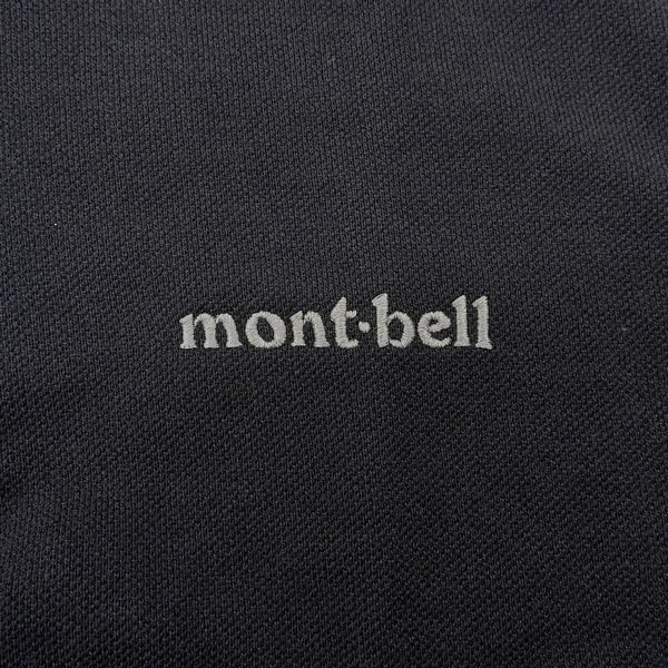 Montbell Herren Kurzarm Poloshirt, Unifarben, Corespun, Schnelltrocknend, 2104691, schwarz/S