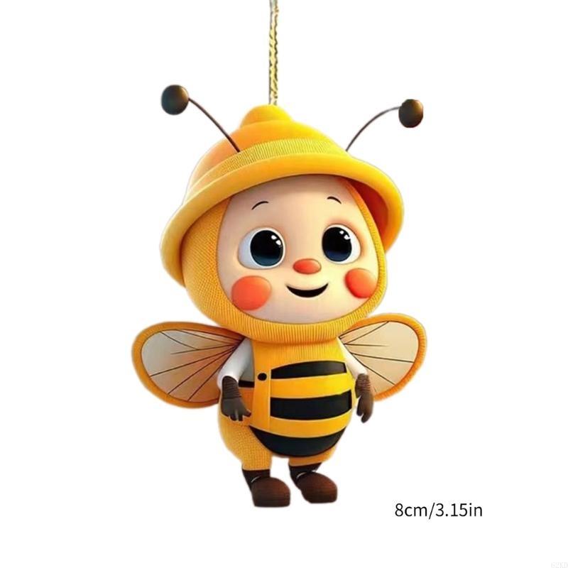62KD Bees Ornament,Car Mirrorr Hangings Decorations Acrylic Car Rear View Mirrorr Hold