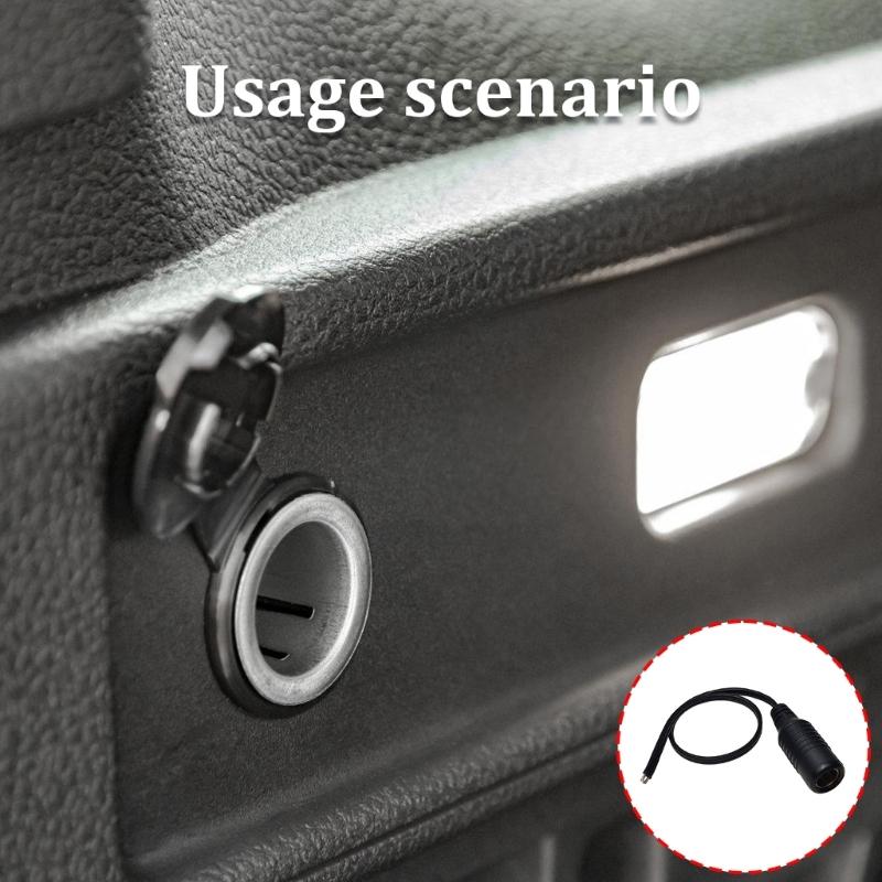 Full Length 35cm Motorcycle Power Socket Cable Female DIN Plug Cord Compatible for MERIT Charging Port