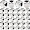 3mm Cube Beads Silver Spacers Beads Necklace Making Stainless Steel Loose  Jewelry Making