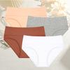 4Pcs/Set Comfortable Panties Solid Color Basic Briefs for Women Cotton Underwear S-XXL Panty Plus Size Women's Lingerie