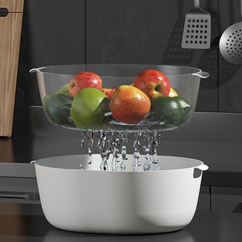 Large Capacity Defrosting Tray With Drip Basket & Transparent Cover Fast Thawing of Frozen- Food Meat Defroster- Kitchen