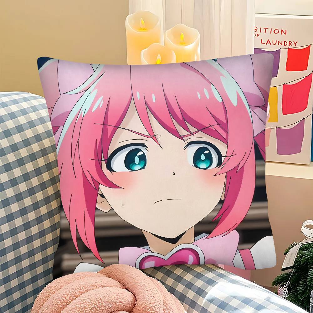 Pc Anime Gushing Over Magical Girls Pillow Case Fashion Square Pillowcase Bedroom Sofa Room Ins Decoration Leisure