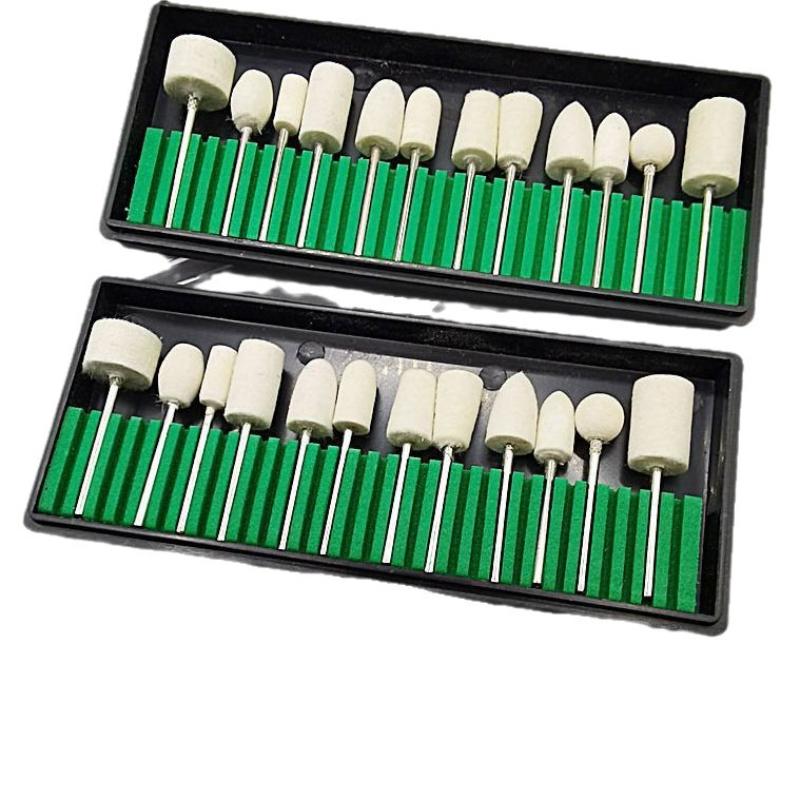 12Pcs/set  Piece Electric Nail Art Nail Wool Polishing Head 2.35mm Handle Wool Polishing Head Set