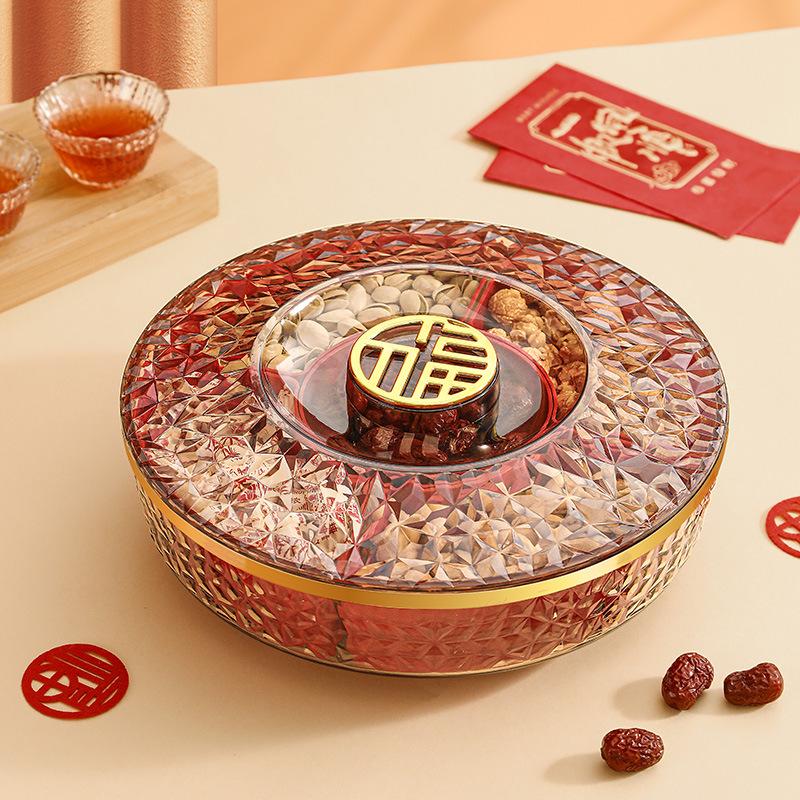 Chinese New Year Fruit Plate Living Room Coffee Table Household Light Luxury High-End Candy Snacks Melon Seeds Dried Fruit Storage Box