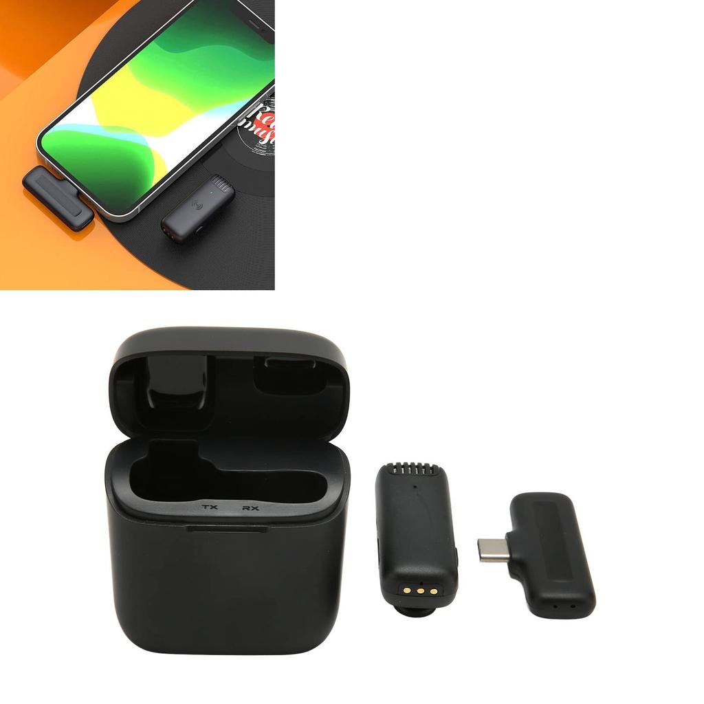 Collar clip microphone, wireless microphone, voice recording, intelligent noise reduction, video recording, interviews, programs, app compatible,