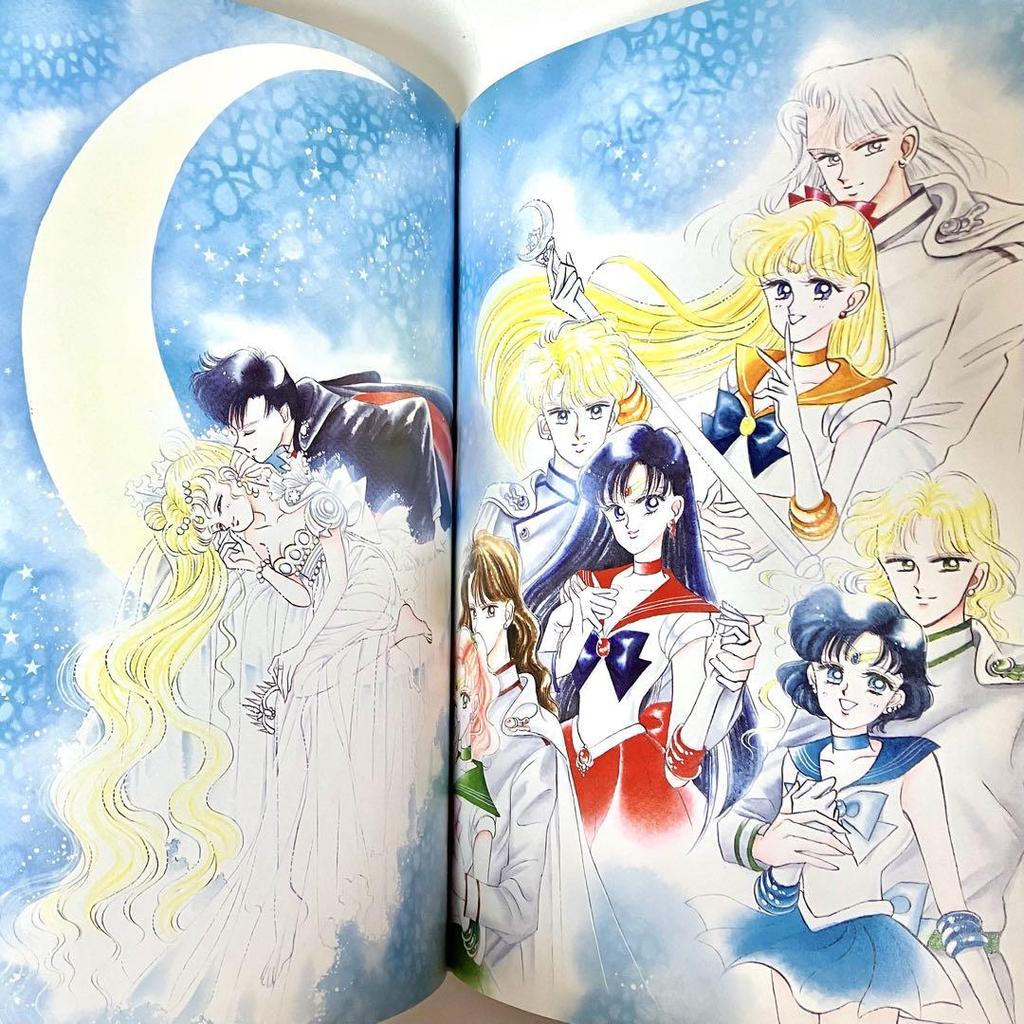 [USED] First edition special price Pretty Guardian Sailor Moon original art collection vol.1 by Naoko Takeuchi with poster