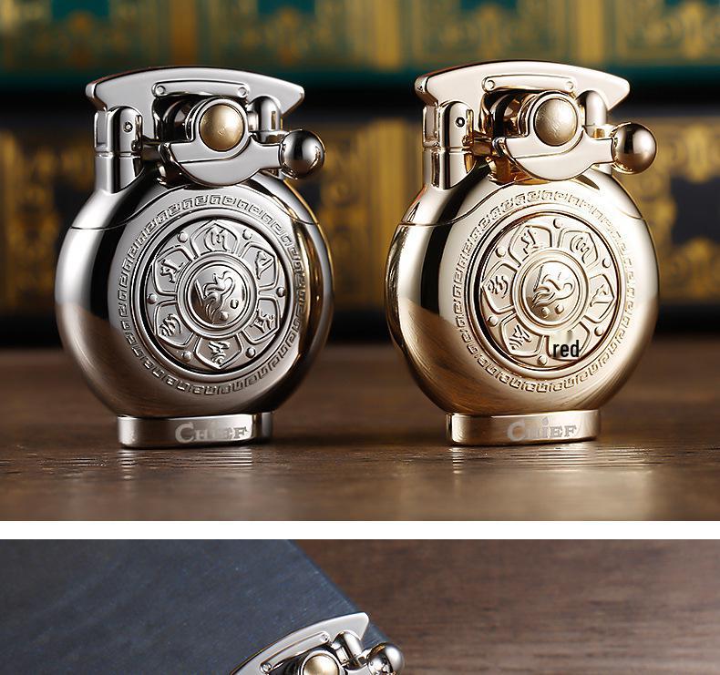 Leader CHIEF Automatic Ejection Windproof Kerosene Lighter - Creative Rocker Design for Personality and Decompression.