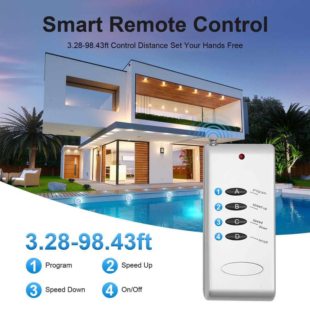 45W RGB LED Swimming Pool Light IP68 Waterproof 3000LM with Remote Control 12 Modes for Outdoor Indoor Pools Spa