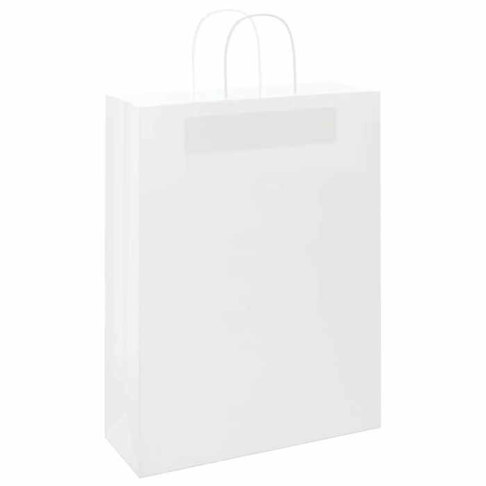 VidaXL Paper Bags 250 Pcs with Handles White 32x12x42 Cm, Paper Bag, Paper Gift Bag, Paper Gift Bag, 4101620