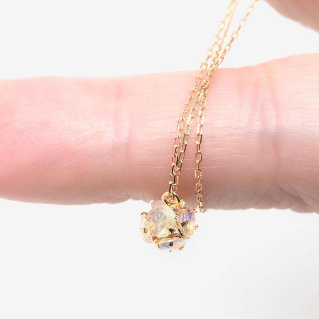 BLOOM October Birthstone Ethiopian Opal K10 Yellow Gold Necklace [BLOOM] 0452-0880-0014-0000