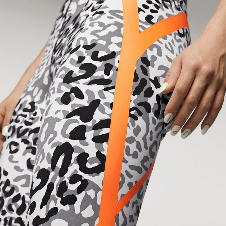 Adidas X Stella McCartney Leopard Print Yoga Fitness Leggings Damen Leggings Schwarz Weiß FU0709