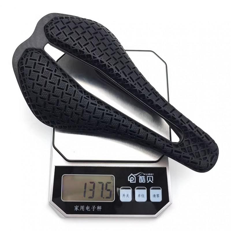 3D Printed Carbon Fiber Short Nose Bike Saddle Road Mountain Bicycles Hollow Comfort Seat Pad