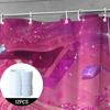 Money Theme Peva Shower Curtain - Dollar Bill & Gemstone Print, No-Hole Design, Easy Install, Aesthetic Bathroom Decor