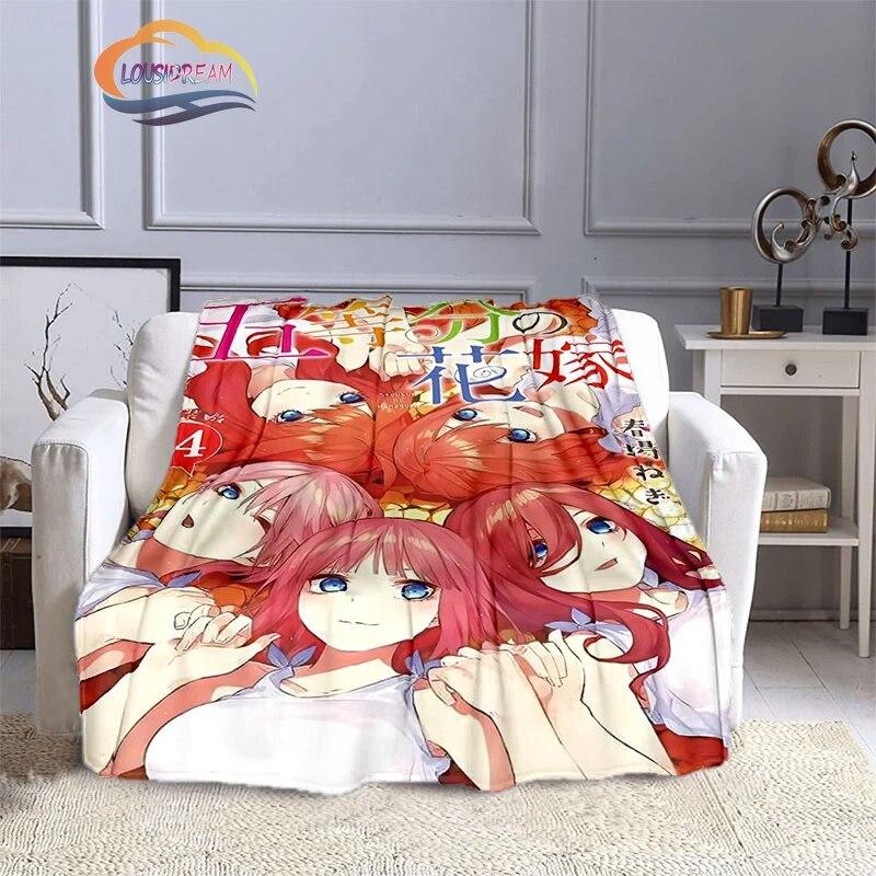 Comic The Quintessential Quintuplets Cashmere Blanket Sexy Anime Girl Flannel Blanke Portable Warm Camping  Soft skin