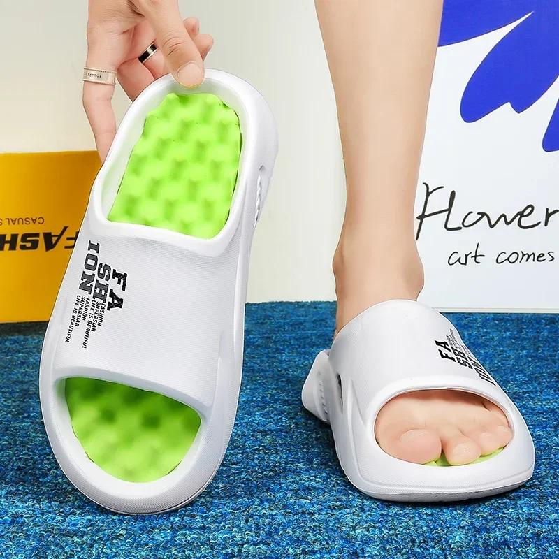 Summer Men Massage Slippers Indoor Outdoor Sandals Beach Casual Shoes Soft Sole Slides Men Flip-flops Men's Sandals