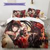 Kurumi Muster Bettwäsche, Steppbett Set Steppbettbezug Kissenbezug Zuhause Geburtstagsgeschenk (1 Bettbezug + 2 Kissenbezüge, ohne Füllung)