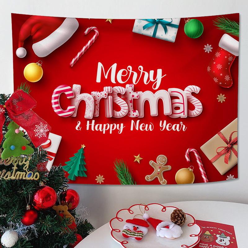 Christmas Spirit Blessing Message Digitalprinted Polyester Tapestries Living Rooms Bedrooms Macrame Wall Hanging Room Decor