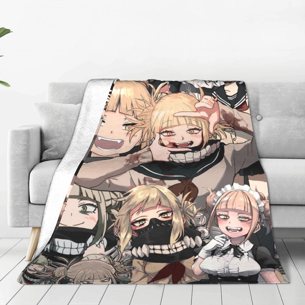 Himiko Toga Tribute Pattern Knitted Blanket Fleece Boku No My Hero Academia Manga Super Soft Throw Blankets Travel Bedspread