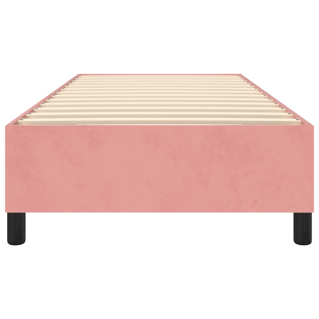 Box Spring Bed Frame Pink 100x200 cm Velvet