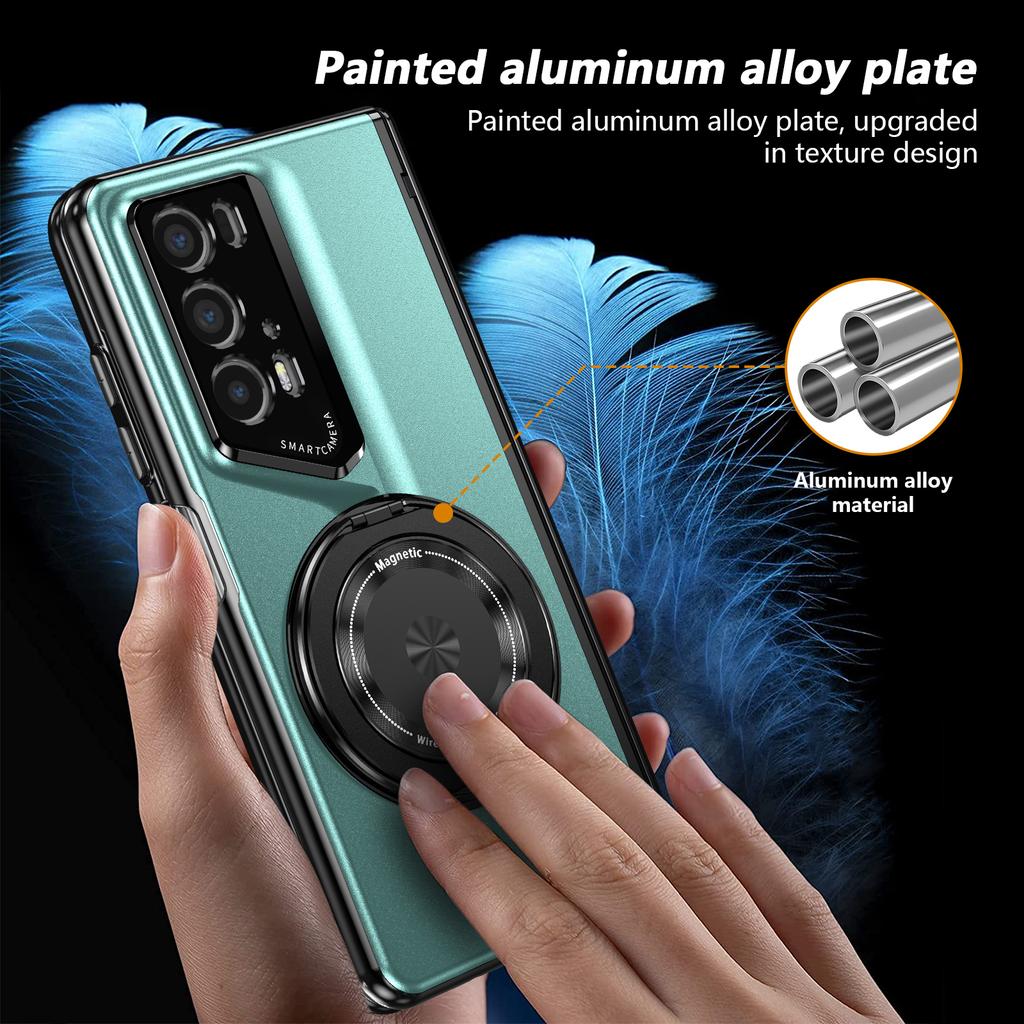 Luxury Business Car Holder Magnetic Case for Honor Magic V2 RS - Anti-drop Anti-fingerprint New Design Inspiration Stand Full Protection Cover