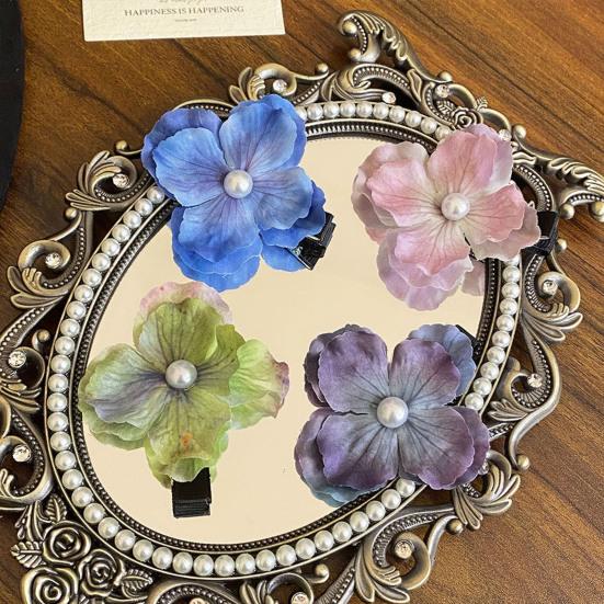 Women Hairpin Artificial Flower Decor Anti-slip Teeth Hair Pin Large Size Holiday Hair Clip Hair Accessories
