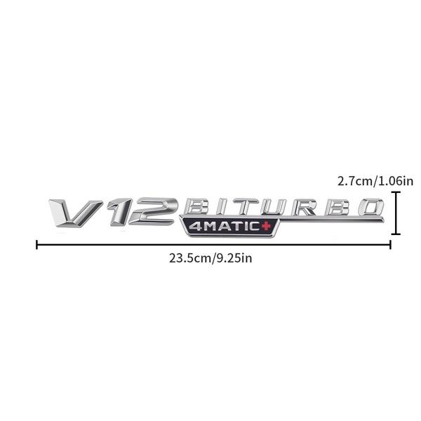 2pcs V12 BITURBO 4MATIC Logo Letters Sticker For C E S G Class SL ML W221 W205 W210 W211 W212 Fender Badge Decal