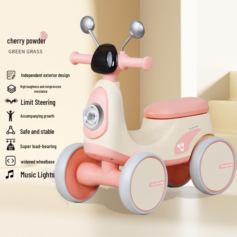 

Детский четырехколесный балансировочный самокат: Машина-каталка и ходунки для детей 1-3 лет, без педалей