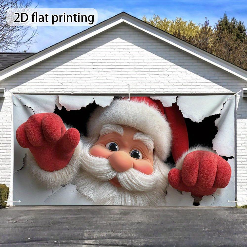 2D flat 1 piece of Santa Claus Breaking into the garage/Party decoration - Christmas and New Year decoration, Santa Claus theme 130x150cm