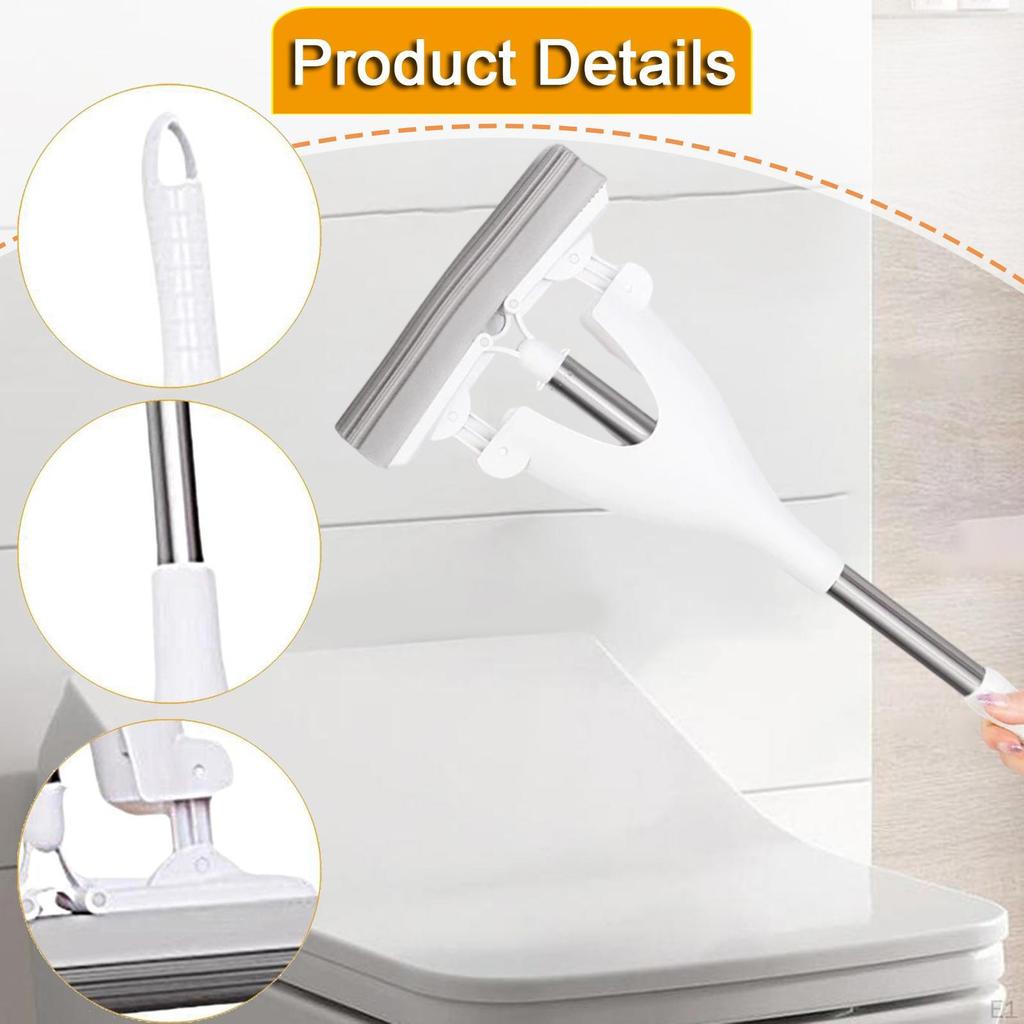 Portable Mini Mop,Small Cleaning Brush,Compact,Wet and Dry Using,Self Short Mop Handle Tool